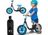 Malplay Balance Bike Bici Per Bambini Con Ruote Eva Da 12", Nero Blu Per Bambini Da 2 Anni Altezza Regolabile Fino A 35 Kg"
