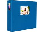 Hnfd Album Fotografico Lona Lino Blu 1000 Foto 34,5X33 Cm 168 Pagine Nere