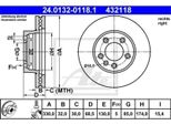 Ate Disco Freno Articolo: 24.0132-0118.1