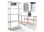 Scaffalatura Per Carichi Pesanti Arebos 180X90X40 Cm | 875 Kg | 5 Ripiani In Mdf | Sistema A Innesto Zincato
