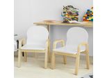 Sobuy Set Di 2 Sedie Per Bambini Regolabili In Altezza Con Braccioli E Schienale Mobili Per Bambini Mobili Per Bambini Sedute Bianche Altezza Seduta 23-35Cm Kmb24-Wx2