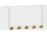 Supporto Per Porta Zeller, Metallo/Bambù, 41X5X25 Cm, Bianco/Marrone