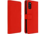 Samsung Galaxy A41: Flip Cover Con Slot Per Schede E Funzione Stand - Rosso
