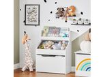Sobuy KMB71-W Libreria Per Bambini Scaffale Per Bambini Con 2 Scatole In Tessuto Scaffale Portaoggetti Scaffale Portagiochi Mobili Per La Cameretta Dei Bambini Bianco Wd Circa 63X80X32Cm