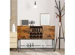 Costway Mobile Da Cucina In Legno Con Ante, Cassettiera Da Cucina Con Struttura In Metallo, Mobile Buffet, Mobile Contenitore, Mobile Laterale, Mobile Vino 120 X 40 X 85 Cm