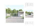 Vidaxl Cancello Da Giardino In Rete Argento 400X175 Cm Acciaio Zincato - Cancelli Da Giardino