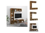 Vidaxl Set 3 Pezzi Libreria/Tv Rovere Fumé 180X30X180 Cm - Librerie E Scaffali