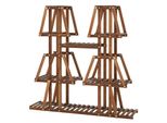 Costway Scaffale In Legno Per Piante, Scaffale Per Fiori, Scala Per Piante Trapezoidale, Supporto Per Piante, Scala Per Fiori, Supporto Per Fiori, Scaffale A Scala 113X27X114Cm Marrone