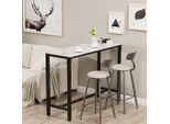 Wisfor Tavolo Da Bar Tavolo Da Cucina, Tavolo Da Pranzo In Marmo, Tavolo Da Bar Per Sala Da Pranzo, Cucina, Sala Feste, Con Struttura In Metallo, 120X40X105Cm