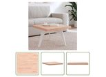The Living Store Piano D'appoggio Quadrato 60X60X4 Cm In Legno Massiccio Di Faggio