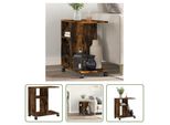 The Living Store Tavolino Con Rotelle Rovere Fumé 50X30X55 Cm Materiale In Legno