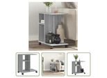 The Living Store Tavolino Con Rotelle Grey Sonoma 50X30X55 Cm Materiale A Base Di Legno