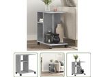 The Living Store Tavolino Con Rotelle Grigio Cemento 50X30X55 Cm Materiale In Legno