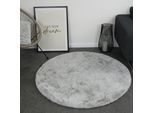 Consilio Concept Cloud Tappeto In Pelliccia 160X160 Grigio Tappeto Supersoft 39 Mm Altezza Morbida Pelliccia Imitazione Coniglio