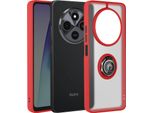 Avizar, Custodia Per Cellulare Per Xiaomi Redmi 14C Anello In Metallo, Supporto Video, Rosso