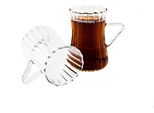 Bicchieri Da Tè Da 6 Pezzi Con Manico In Vetro Borosilicato, 200 Ml, Design Increspato, Resistenti Al Calore