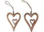 Cuori In Legno Naturale Cuori In Legno Decorazione Da Appendere 8×11 Cm Set Da 4, 4 Pezzi