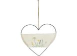Anello Decorativo In Metallo A Forma Di Cuore Da Appendere Con Erbe Selvatiche In Stile Country L31,5 Cm Set Di 2