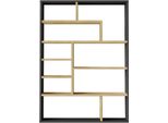 Libreria Rebecca Mobili Farako 123,5X90X22 Truciolare Grigio Scuro Marrone Chiaro Moderno