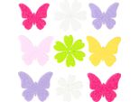 Decorazioni Sparse Primavera Farfalla Feltro Fiori Decorazioni 72 Pezzi 6 Colori, 72 Pezzi