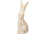 Coniglietto Grande In Ceramica Beige Figurina Decorativa Del Coniglietto Di Pasqua H49,5 Cm