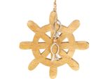 Volante In Legno Argento Decorazione Pesce Nautico Ø21,5Cm