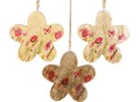Appendino Decorativo In Legno Fiori Primavera Natura Ciondolo 16Cm 3 Pezzi