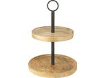 Etagere In Legno Metallo A 2 Livelli Design Vintage Deco