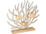 Decorazione Da Tavolo Marittima Pesce Corallo Legno Metallo 30Cm