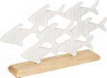 Scuola Di Pesce Decorazione Pesce Bianco Metallo Legno Natura Per Decorazione Tavolo Marittimo