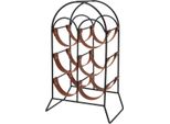 Portabottiglie Da Vino Home&Styling Collection, Metallo, 25X15X40 Cm, Nero/Marrone