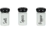 Set Di Contenitori Per Sale/Pepe/Spezie Excellent Houseware, Vetro/Polipropilene, 5X5X10 Cm, Trasparente/Nero
