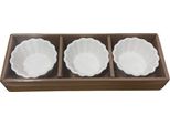 Set Di 3 Piatti Da Portata Excellent Houseware, In Vetroceramica, 8,5X4 Cm, Bianco