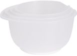 Set Di 3 Ciotole Per Mescolare Excellent Houseware, Plastica, 16/19/22X12 Cm, Trasparente/Bianco