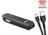 Avacom Carmax 2 Automobilinis Krovimas 2X Qualcomm Quick Charge 2.0, Juodas (USB-C Kabelis)