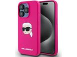 Karl Lagerfeld Klhmp15Lskhpplf Custodia Rigida Per Iphone 15 Pro 6.1 Fucsia/Fuschia Silicone Karl Head Print Magsafe