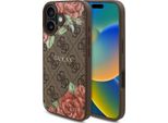 Guess Guhmp16Sp4Ropemcw Iphone 16 6.1 BrąZowy/Brown Custodia Rigida 4G Fiori Stampa Magsafe
