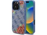 Guess Guhmp16Sp4Ropemcb Iphone 16 6.1 Niebieski/Blu Custodia Rigida 4G Fiori Stampa Magsafe