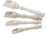Set Di Cucchiai In Legno Con Manico - 4 Pezzi Di Legno - Ideale Per Cucinare E Servire