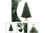 The Living Store Albero Di Natale Artificiale Pieghevole Con Bacche Rosse 240 Cm
