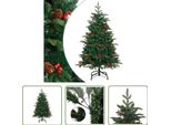 The Living Store Albero Di Natale Artificiale Pieghevole Con Pigne E Bacche 150 Cm