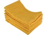 Set Di Asciugamani Uni In Spugna Gialla 30X50 Cm - 6 Pz