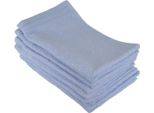 Set Di Asciugamani In Spugna Uni Azzurro 30X50 Cm - 6 Pz