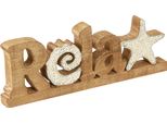 Espositore Marittimo In Legno Relax Decorazione In Legno Di Mango 28X10Cm