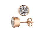 Paar Ohrstecker Jobo, Rosa (RoséGoldfarben), Ohrringe, Damen, 7,1Mm, Silber 925 (Sterlingsilber), Rund 925 Silber RoséGold Vergoldet Mit Zirkonia