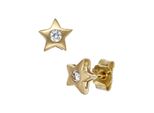 Paar Ohrstecker Jobo "Stern", Gold (Gelbgold 333), Ohrringe, Damen, 5,8Mm, Gelbgold 333, 333 Gold Mit Zirkonia