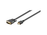 Goobay 51582 Cavo DVI-D/HDMI™, Placcato Oro, 5 M, Nero - Connettore DVI-D Single-Link (18+1 Pin) > Connettore Hdmi™ (Tipo A)