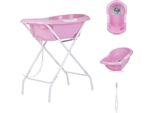 Chipolino Supporto Per Vasca Da Bagno Noemi Pieghevole, Scarico, Vani Portaoggetti, Dalla Nascita Rosa