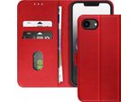 Avizar, Custodia Per Iphone 16E Portafoglio Con Patta E Supporto Video, Rosso
