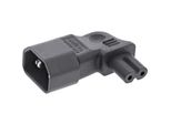 Inline® Adattatore Di Rete Iec 60320 C14 / C7, L/R Angolato, Da 3 Poli Ad 2 Poli